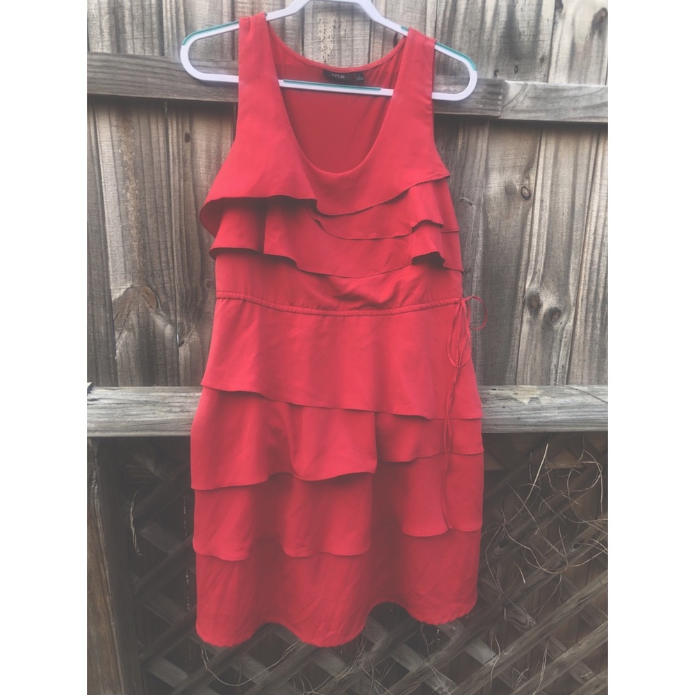 SALE ❣️ Muted Red Ruffled Midi Dress